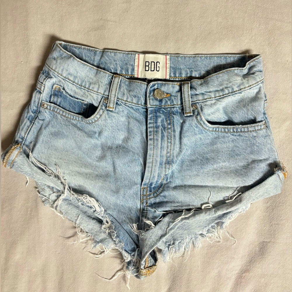 Light-wash Booty Shorts